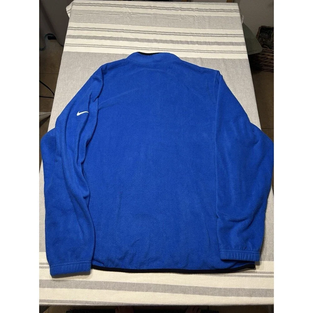 Nike Men's Blue Solid 1/4 Zip Mock Neck Standard Fit Fleece Pullover XL